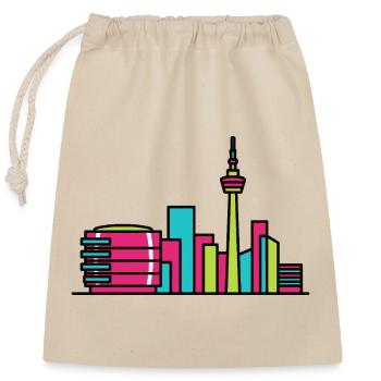 Birmingham City Skyline Library Modern Line Art - Closable cotton gift bag (25x30cm) - nature - Front