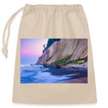 La côte de craie sur l’île de Rügen le soir - Sac cadeau en coton avec cordon (25 x 30 cm) - nature - Devant