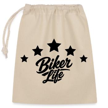 Biker life - Closable cotton gift bag (25x30cm) - nature - Front