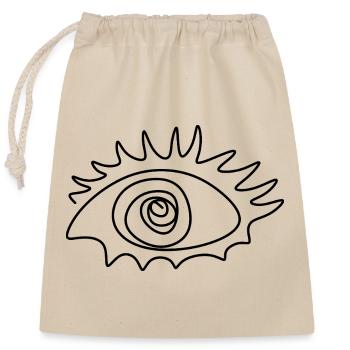 Abstract Eye Design - Closable cotton gift bag (25x30cm) - nature - Front