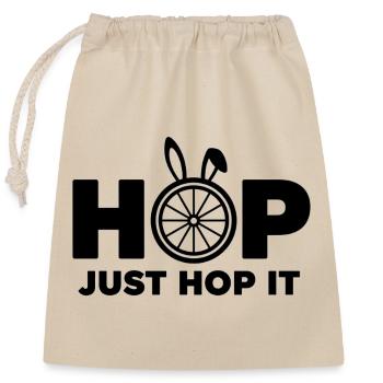 Just Hop It Bicycle Bunny - Verschließbarer Geschenkbeutel aus Baumwolle (25x30cm) - Natur - Vorne