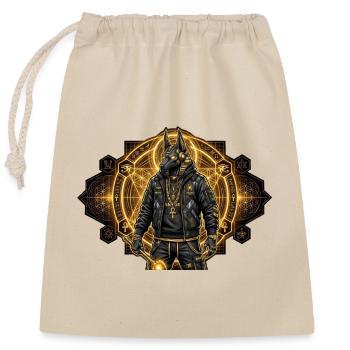 Anubis Urban Black and Gold Egyptian God - Closable cotton gift bag (25x30cm) - nature - Front