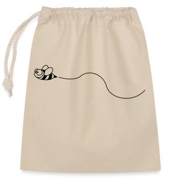 biene_1c - Sac cadeau en coton avec cordon (25 x 30 cm) - nature - Devant