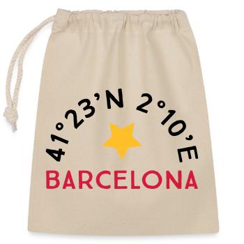 Barcelona - Verschließbarer Geschenkbeutel aus Baumwolle (25x30cm) - Natur - Vorne