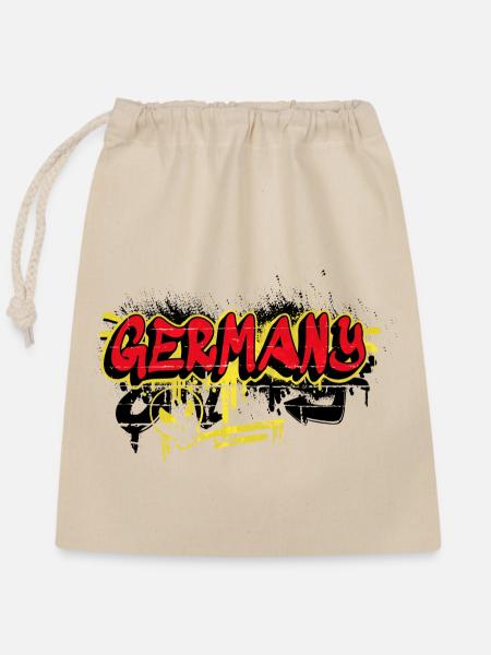 Deutschland Graffiti Flaggen Design - Verschließbarer Geschenkbeutel aus Baumwolle (25x30cm) - Natur