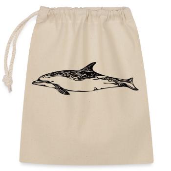 Cute Dolphin - Toothed Whale - Marine Mammals - Closable cotton gift bag (25x30cm) - nature - Front