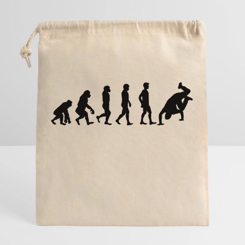 Breakdance Evolution black Closable cotton gift bag (25x30cm)