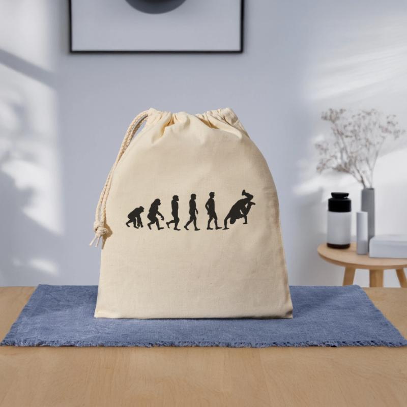 Breakdance Evolution black Closable cotton gift bag (25x30cm)