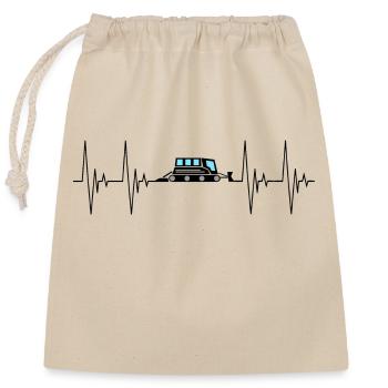 Snow Groomer Heartbeat Completed Transport Black - Closable cotton gift bag (25x30cm) - nature - Front