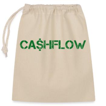 Cashflow - Grün - Verschließbarer Geschenkbeutel aus Baumwolle (25x30cm) - Natur - Vorne