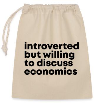 Economics - Closable cotton gift bag (25x30cm) - nature - Front