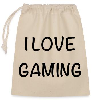 I love gaming - Closable cotton gift bag (25x30cm) - nature - Front