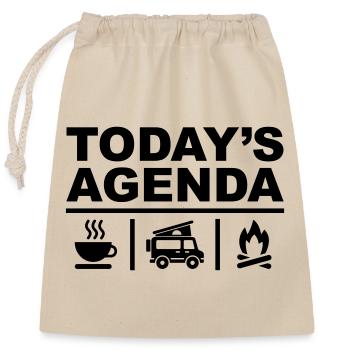 Todays Agenda - Verschließbarer Geschenkbeutel aus Baumwolle (25x30cm) - Natur - Vorne