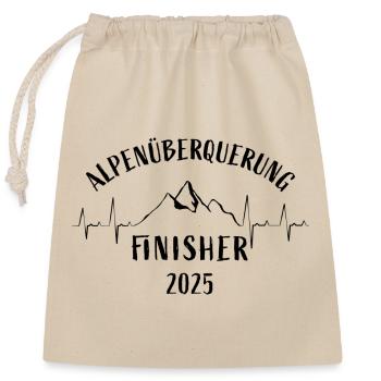 Alpenüberquerung Finisher 2025 - Geschenk Transalp - Verschließbarer Geschenkbeutel aus Baumwolle (25x30cm) - Natur - Vorne
