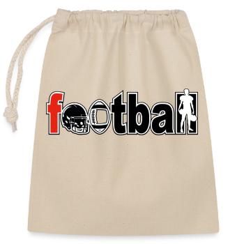 Football - Sac cadeau en coton avec cordon (25 x 30 cm) - nature - Devant