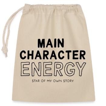 main character energy - Closable cotton gift bag (25x30cm) - nature - Front