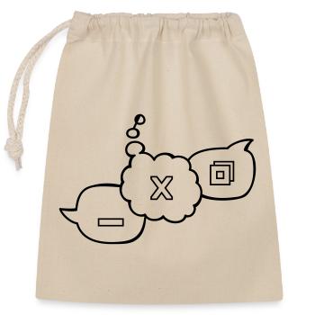 Computer speech bubbles - Closable cotton gift bag (25x30cm) - nature - Front