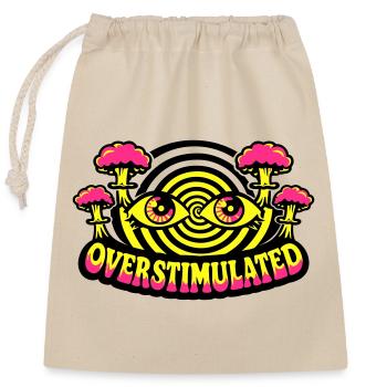 Overstimulated Psychedelic Eyes - Closable cotton gift bag (25x30cm) - nature - Front
