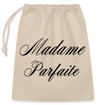Madame Parfait Humour Femme - Closable cotton gift bag (25x30cm) - nature - Front