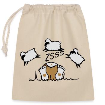 La compter les moutons - Sac cadeau en coton avec cordon (25 x 30 cm) - nature - Devant