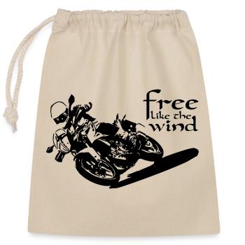 Biker Free - Closable cotton gift bag (25x30cm) - nature - Front