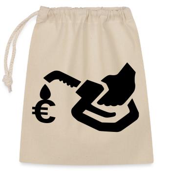 gas pump - Closable cotton gift bag (25x30cm) - nature - Front