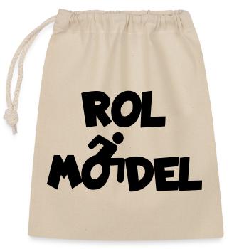 Every wheelchair user is a role model # - Closable cotton gift bag (25x30cm) - nature - Front