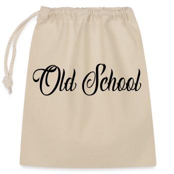 Vieille école - Sac cadeau en coton avec cordon (25 x 30 cm) - nature - Devant