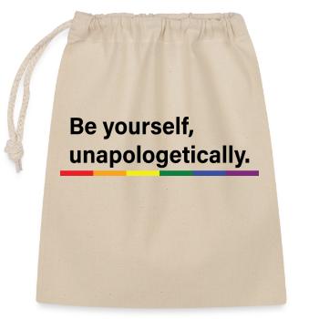 Be yourself - Closable cotton gift bag (25x30cm) - nature - Front