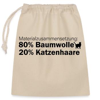 Materialzusammensetzung: 80% Baumwolle, 20% Katzen - Verschließbarer Geschenkbeutel aus Baumwolle (25x30cm) - Natur - Vorne