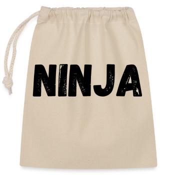 Ninja - Verschließbarer Geschenkbeutel aus Baumwolle (25x30cm) - Natur - Vorne