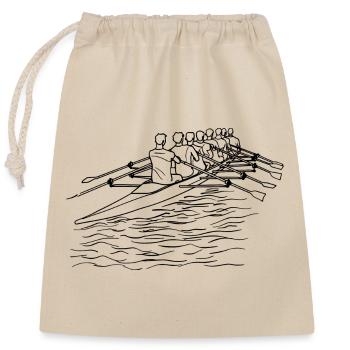 Dessin au trait de l’équipe d’aviron - Sac cadeau en coton avec cordon (25 x 30 cm) - nature - Devant
