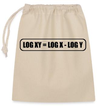 LOG XY = LOG X - LOG Y - Verschließbarer Geschenkbeutel aus Baumwolle (25x30cm) - Natur - Vorne