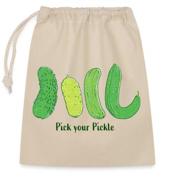 Pick Your Pickle: Green Cucumber Art - Closable cotton gift bag (25x30cm) - nature - Front