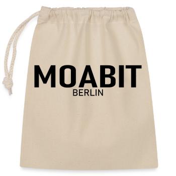 Moabit - Berlin - Bezirk - Deutschland - Verschließbarer Geschenkbeutel aus Baumwolle (25x30cm) - Natur - Vorne