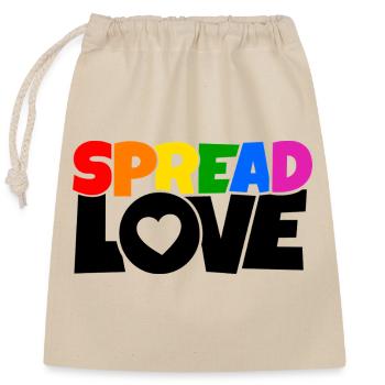 T-shirt avec Spread Love aux couleurs de l’arc-en-ciel - Sac cadeau en coton avec cordon (25 x 30 cm) - nature - Devant