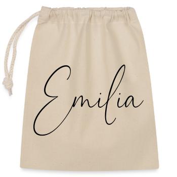 Emilia / Handwriting Design Personalized - Closable cotton gift bag (25x30cm) - nature - Front