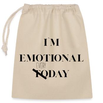 I Am Emotional Every Day - Closable cotton gift bag (25x30cm) - nature - Front