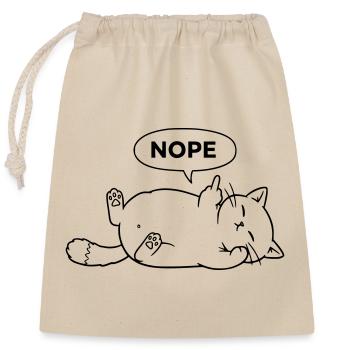 Nope Cat | Sarcastic Cat Statement - Closable cotton gift bag (25x30cm) - nature - Front