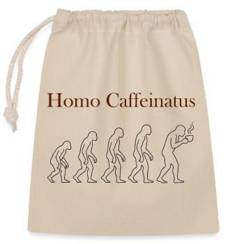 0111_Homo_Caffeinatus - Closable cotton gift bag (25x30cm) - nature - Front