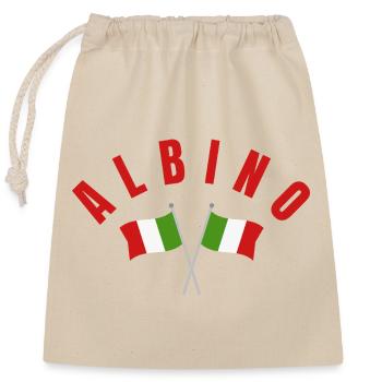 Albino Italian Flags  - Closable cotton gift bag (25x30cm) - nature - Front