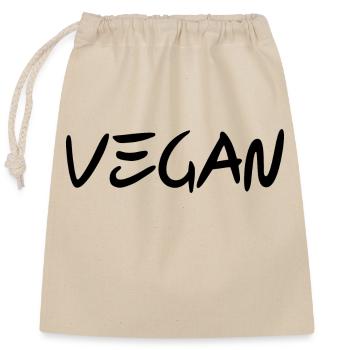 VEGAN - Animal rights - Bio - Verschließbarer Geschenkbeutel aus Baumwolle (25x30cm) - Natur - Vorne
