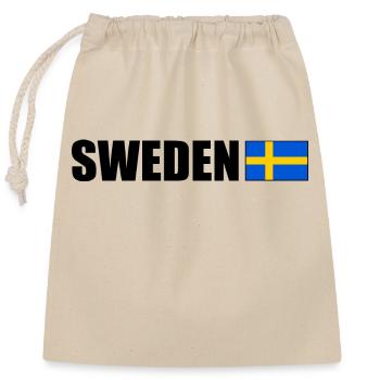 Schweden - Verschließbarer Geschenkbeutel aus Baumwolle (25x30cm) - Natur - Vorne