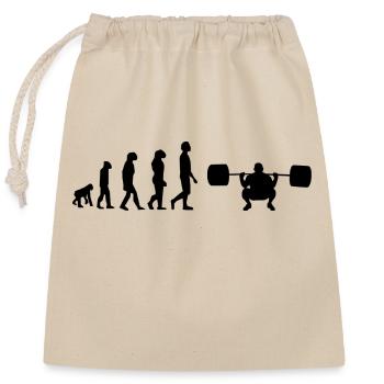 Weightlifting evolution - Closable cotton gift bag (25x30cm) - nature - Front
