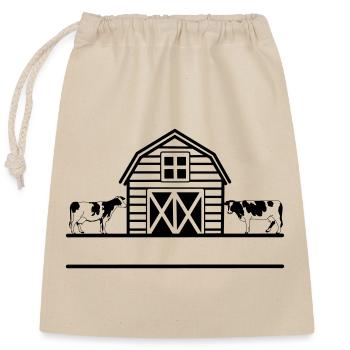 Monogramm für Nutztiere - Verschließbarer Geschenkbeutel aus Baumwolle (25x30cm) - Natur - Vorne