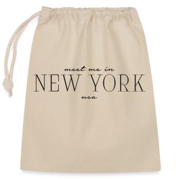 Meet me in New York - Verschließbarer Geschenkbeutel aus Baumwolle (25x30cm) - Natur - Vorne