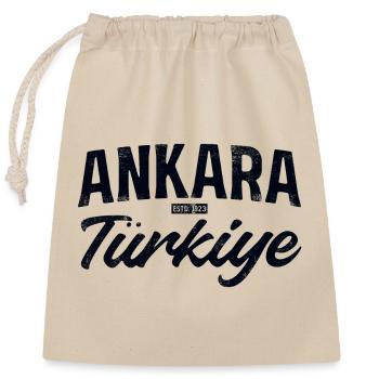 Ankara Turkiye Font Logo - Closable cotton gift bag (25x30cm) - nature - Front
