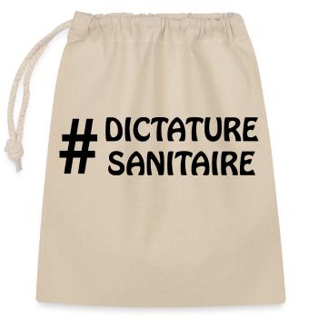 #DictatureSanitaire - Sac cadeau en coton avec cordon (25 x 30 cm) - nature - Devant