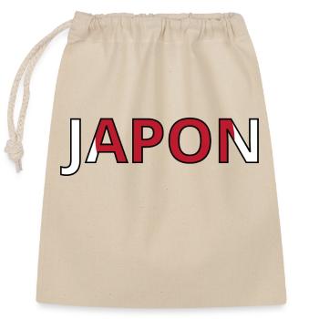 Flag of Japan - Closable cotton gift bag (25x30cm) - nature - Front