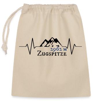Höhe Zugspitze Souvenir - Verschließbarer Geschenkbeutel aus Baumwolle (25x30cm) - Natur - Vorne